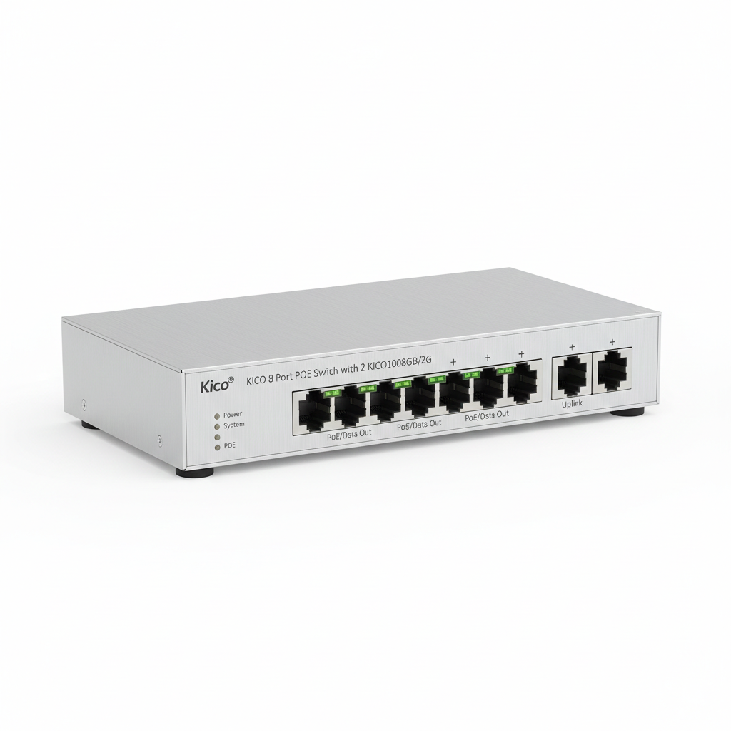KICO 8 Port PoE Switch with 2 Uplink (KICO1008GB/ 2G)